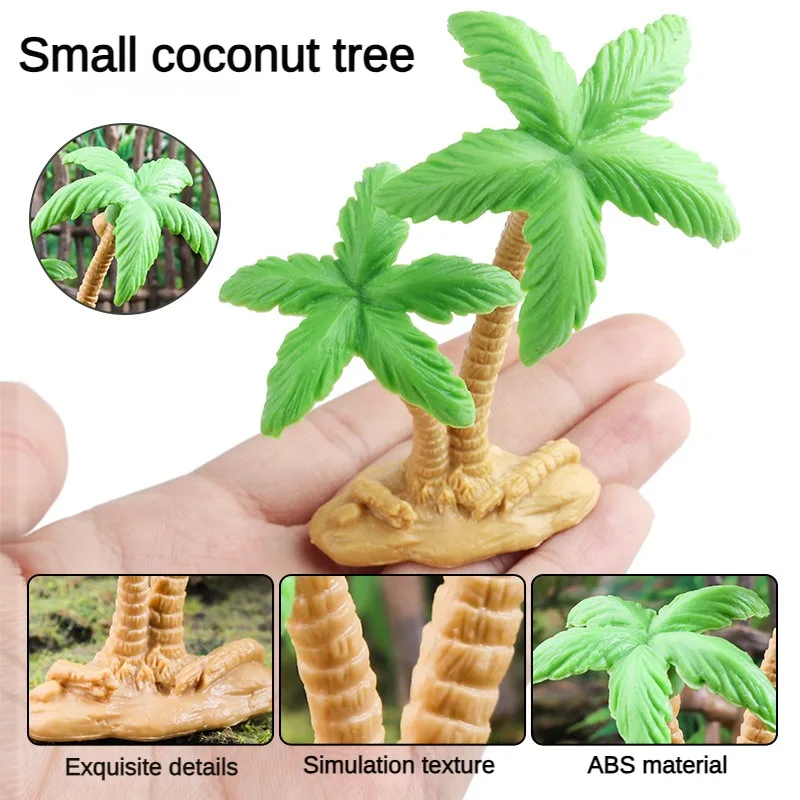 Modelo de árbol de coco realista para Diorama, escenas de escritorio y construcción de Sandplay, perfecto para figuras de animales y dinosaurios