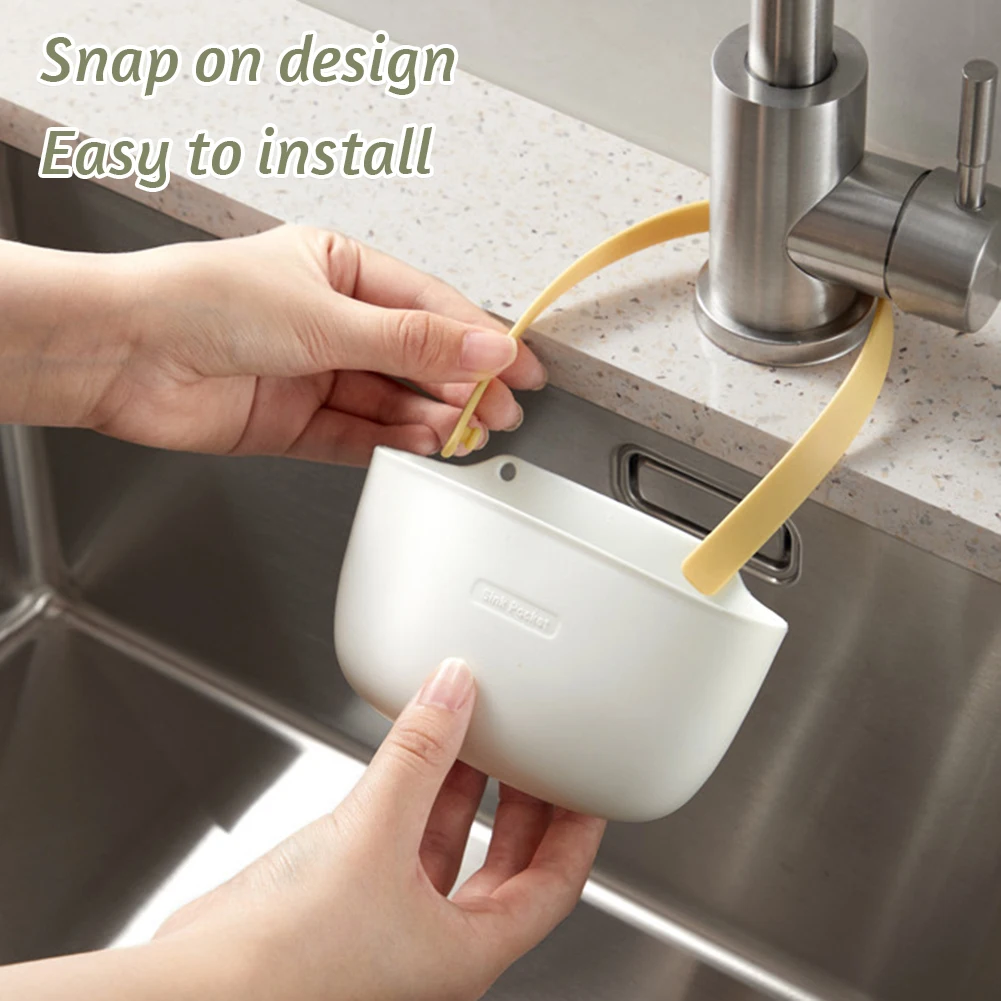 Kitchen Sink Holder Silicone Hanging Drain Basket Adjustable Drain Rack Soap Sponge Holder Faucet Holder Kitchen Accessories