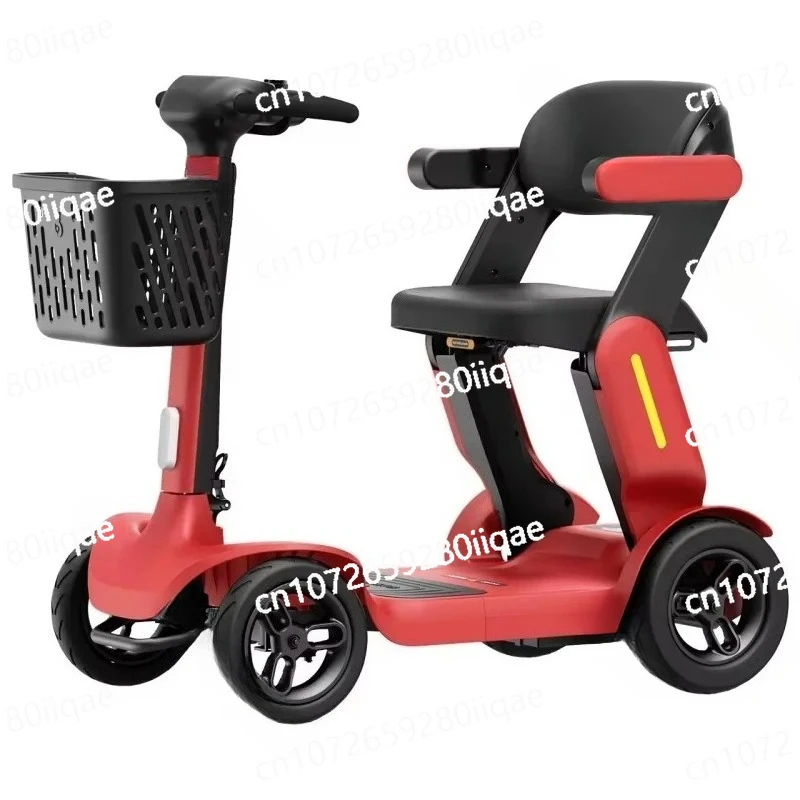 

For Adult Elderly 250W 4 Wheel Mobility Scooter Lightweight Travel Folding Electric Scooter Smart Seat Induction /Voice Reminder