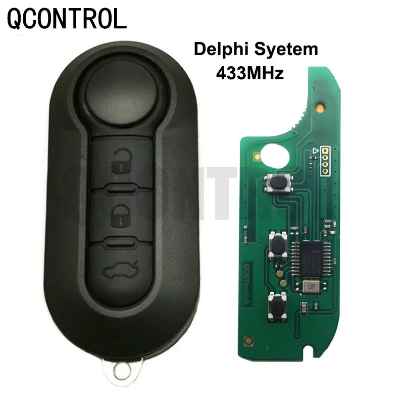 

QCONTROL 433MHz Car Remote Key Suit for FIAT 500 Doblo Fiorino Grande Punto Evo Qubo PCF7946 Chip