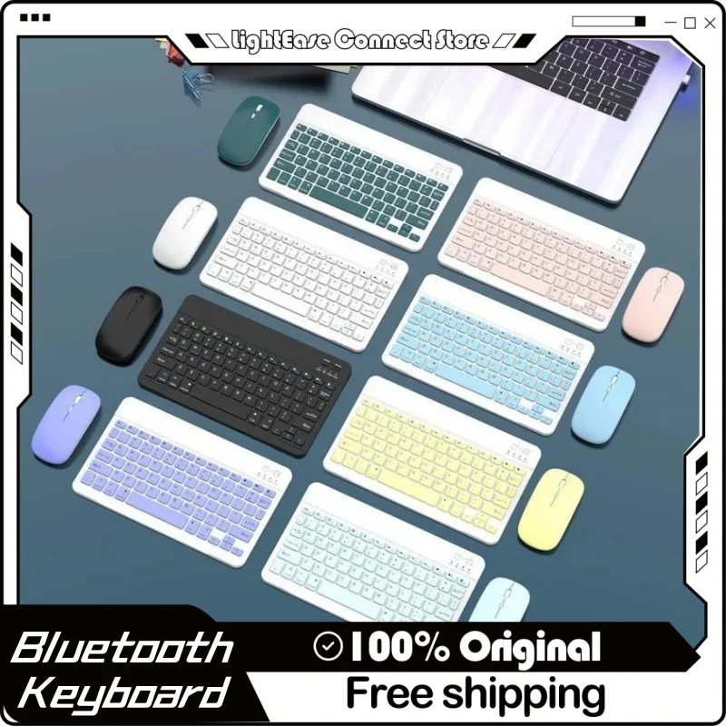 Wireless Bluetooth Keyboard Supports Android Ios Computer Mac System Ultra Thin Silent 78key Ipad Pc Gaming Keyboard Mouse Set