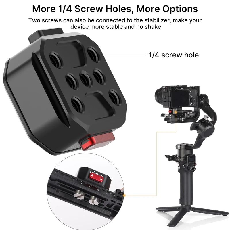 Ulanzi Klauw Arca Swiss Quick Release Plaat Systeem 1/4 Statief Gimbal Base Slider Quick Schakelaar Mount Voor Dslr Camera Monopod