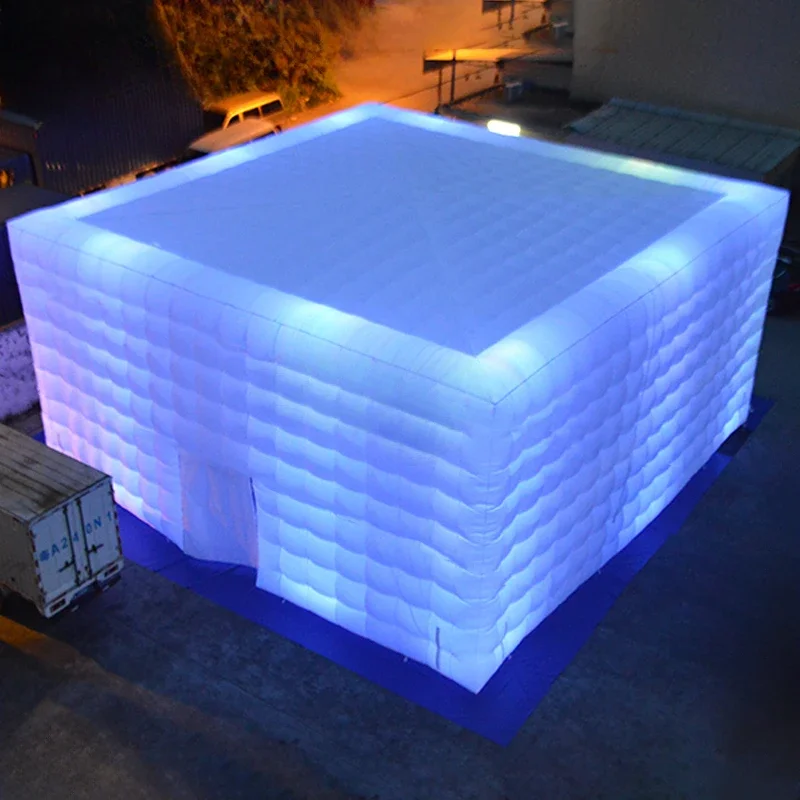 

Large Cube Wedding Party LED Light Inflatable Tent Camping For Outdoor Events