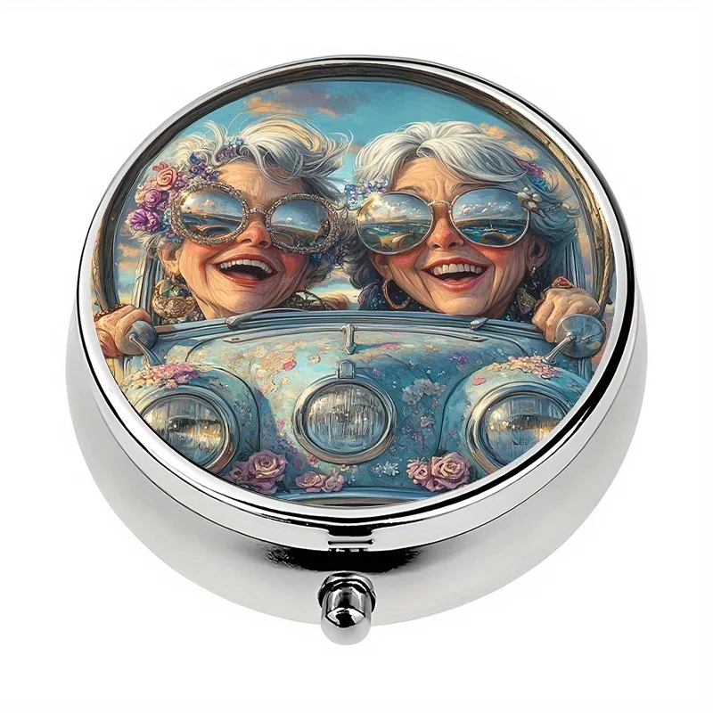 Single pack, portable travel pill box with 3 compartments, portable medicine box for the elderly, suitable for purse or wallet, mini decorative pill box, suitable for outdoor travel and office storage