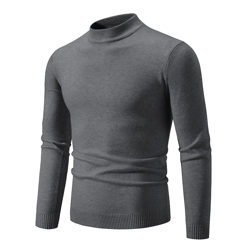 Winter High Neck Thick Warm Sweater Men Turtleneck Brand Mens Sweaters Slim Fit Pullover Men Knitwear Male Double collar