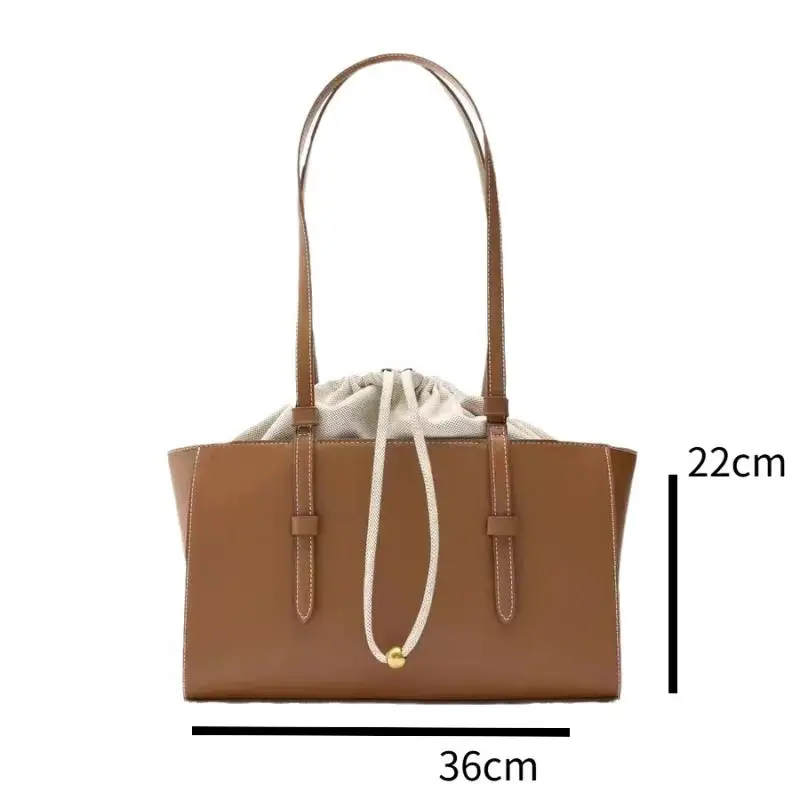 New Fashionable High-quality Shoulder Bag Wild Drawers Bouquet Mouth Handbag Multifunctional Soft Leather Messenger Bag