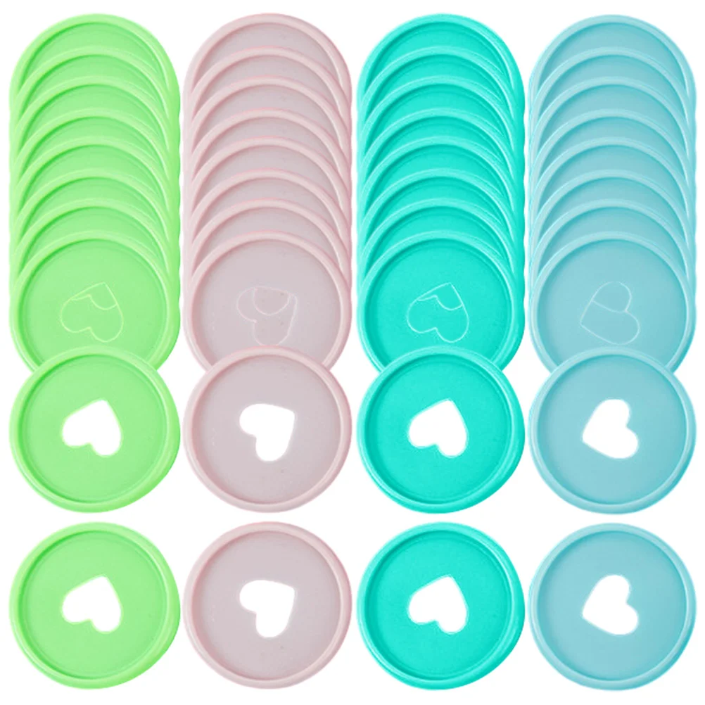 

80pcs Macaron Color Heart Shaped Mushroom Hole Binder Discs 24mm Four Color Mixed Pack Planner Note Pads PP Material