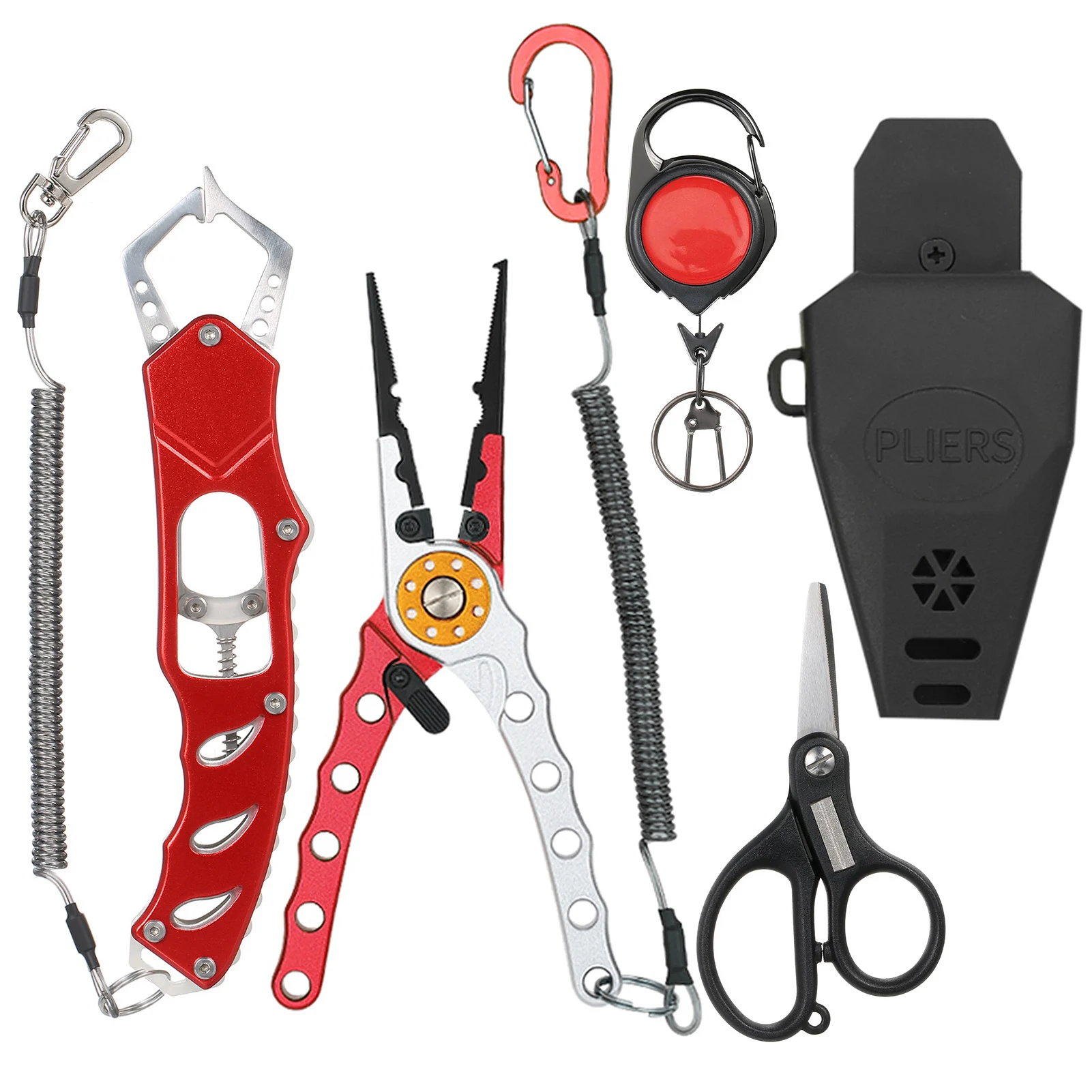 

Zinger Retractor Multifunctional Fishing Pliers Combo Kit with Scissor Fish Zinger Retractor Fishing Tackle