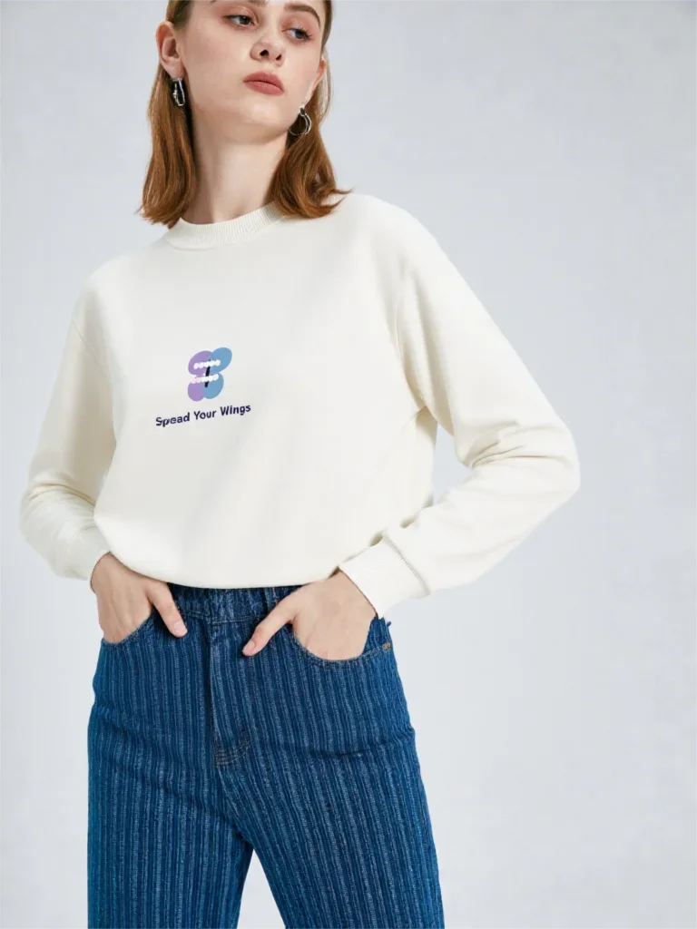 

Woman Sweatshirts clothing Autumn And Winter New Loose Knitted Letter Printed Woman's Crew Neck Pullover Fashionable Top Loose