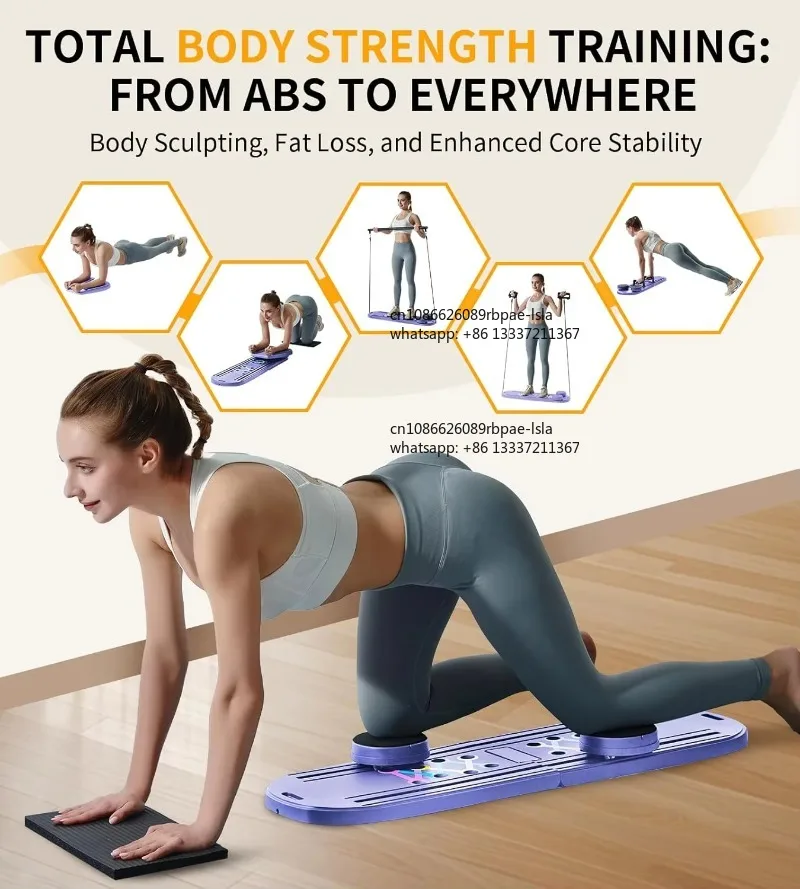 Portable Foldable 6-in-1 Multifunctional Steel Pilates Board Home Workout Pilates Reformers Machine for Women Home Gym Studio