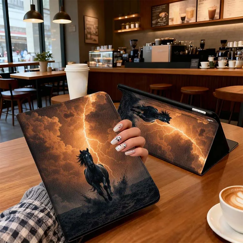 Horse Running Lightning Clouds For Xiaomi Redmi Mi Pad 8 7 6 5 4 2 SE K 12.4 11.2 12.1 11 8.8 Pro Max Ultra Inch Tablet Case