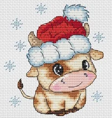 Cattle Cross Stitch Ecological Cotton Thread Embroidery, Home Decoration, Hanging Painting, Christmas Gift, New Year