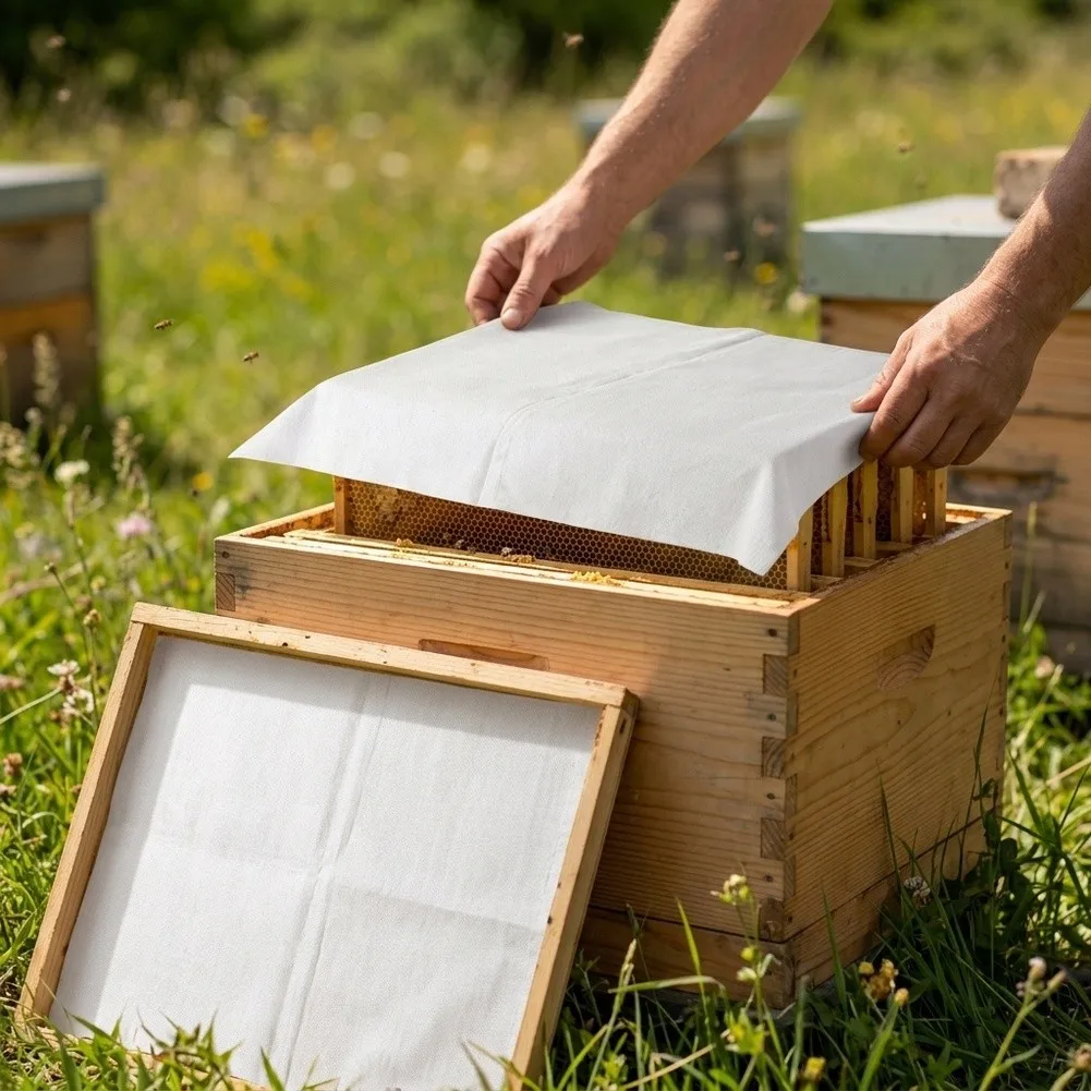 For Beekeeping: 10pcs Insulated For Hive Insulation Cloths 50x60cm White Thermal Blankets for Honeycomb Temperature Control