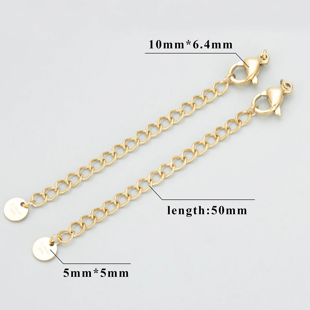 GUFEATHER MC37, sieraden accessoires, 316L roestvrij staal, nikkelvrij, handgemaakt, sieraden maken bevindingen, verlengde ketting, 4 stks/partij