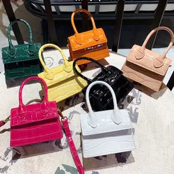 Mini piccola borsa quadrata moda nuova in pelle PU di qualità borsa da donna borsa a tracolla a catena con motivo a coccodrillo