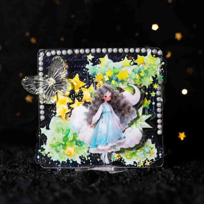 1 упаковка наклеек на тематику звезды, подходящих для украшения дневников, чехлов для телефонов и альбомов.