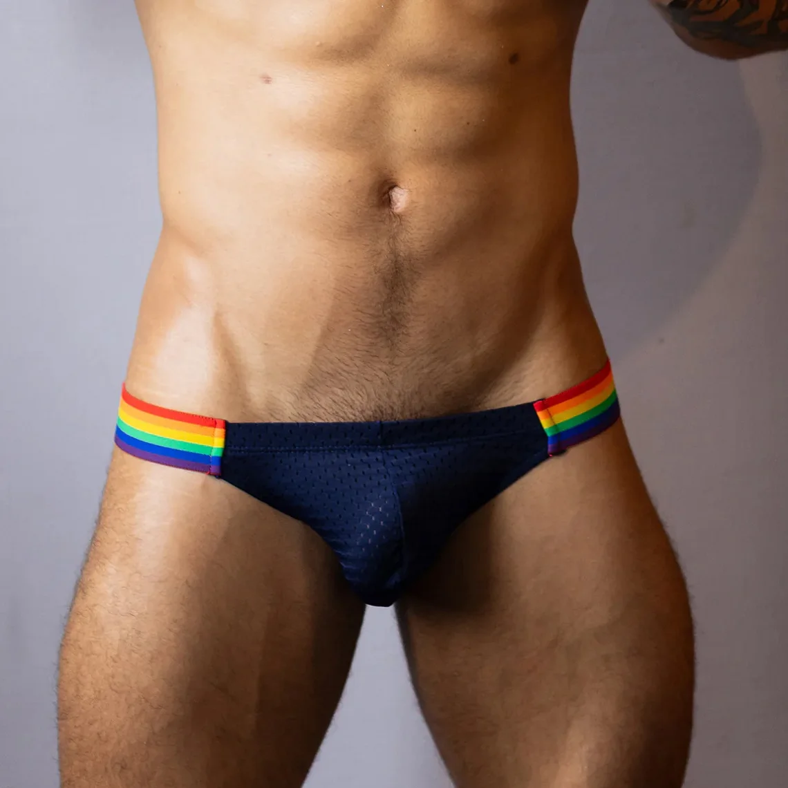 Seobean-men\'s sexy rainbow belt briefs underwear, new design