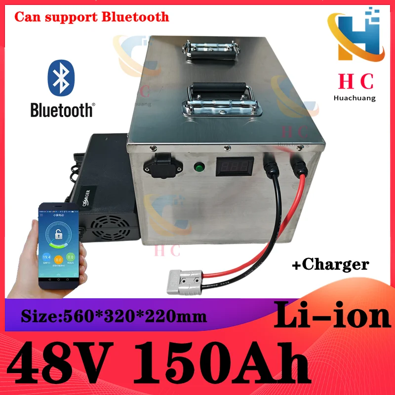 48v 150ah lithium battery with bluetooth BMS RS485 communication for 48v 5kw 10kw Hybird inverter UPS so