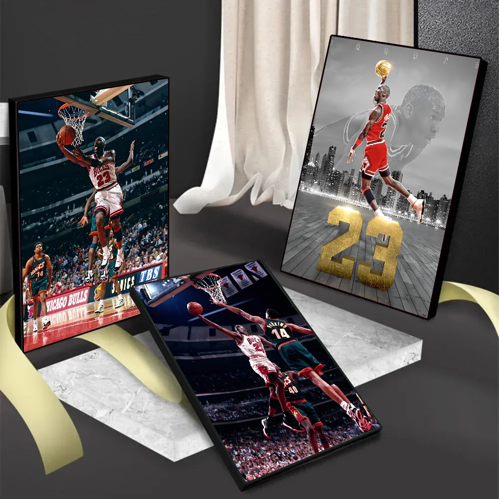 1PC basket Michaell Jordan Poster Paper Print Home soggiorno camera da letto ingresso Bar ristorante Cafe Art Painting Decoration