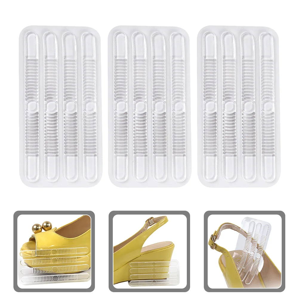 

12 Pcs Transparent Stickers Heel Grips for Slingback Shoes Liners Pads Cushions of Sandals Backs Loose Clear