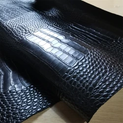 First Layer Black Crocodile Pattern Cowhide Embossed Leather Handmade Diy Goods Leather Shoes Bag Fabric Tela De Cuero