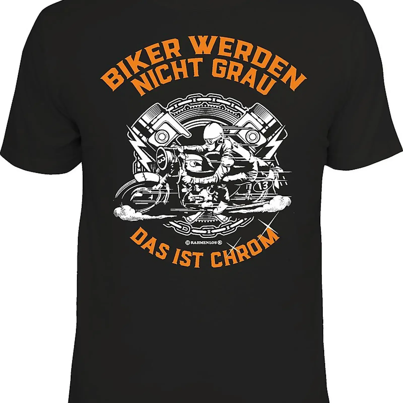 Motorrad Bike T Shirt Biker werden nicht grau das ist Chrom S XXXXL vintage Washed homme Slightly Stylish Soft