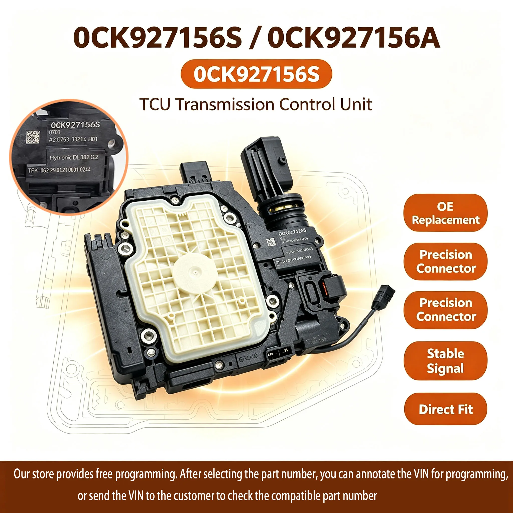 High Quality 0CK DL382 0CK927156S 0CK927156A TCU Transmission Control Unit For Audi A4 A5 A6 A7 Q5 2013‑2019