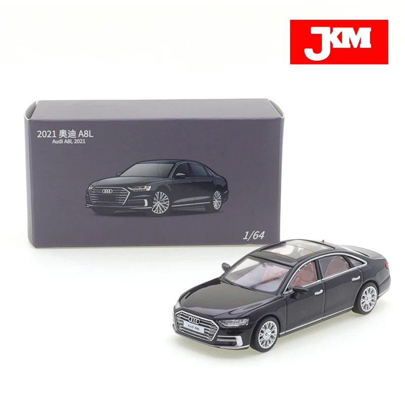 JKM-discos de freno independientes Audi A8L para niños, vehículo de juguete de aleación, modelo de Metal fundido a presión, regalo de Navidad, 1/64