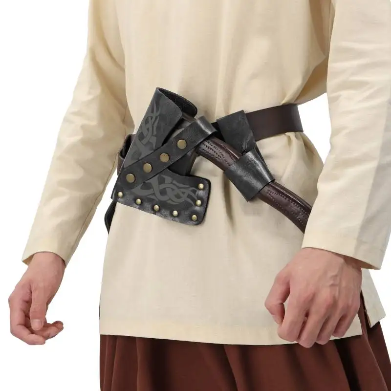 WENAM Mittelalterliche Wikinger Ritter Schwert Scheide Axt Klinge Fall Axt Scheide Halter Mit Taille Holster Scheide Larp Cosplay Requisiten