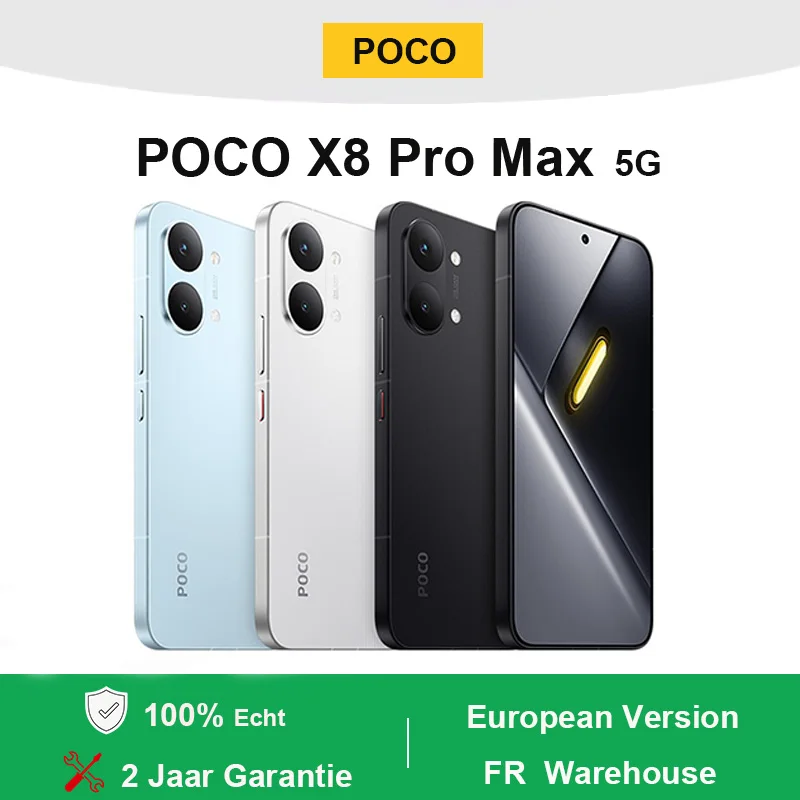 POCO X8 Pro Max, telÃ©fono inteligente 5G con procesador MediaTek Dimensity 9500s, pantalla AMOLED de 6,83 pulgadas, resoluciÃ³n 1,5K, 120 Hz, brillo ultraalto, cÃ¡mara principal de 50 MP, baterÃ­a de