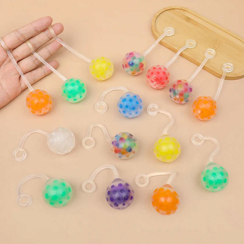 5-30Pcs Colorful Squeeze Ball with Rope Soft Yo-Yo Stress Relief SensoryToys for Kids Birthday Party Favors Pinata Filler Gifts