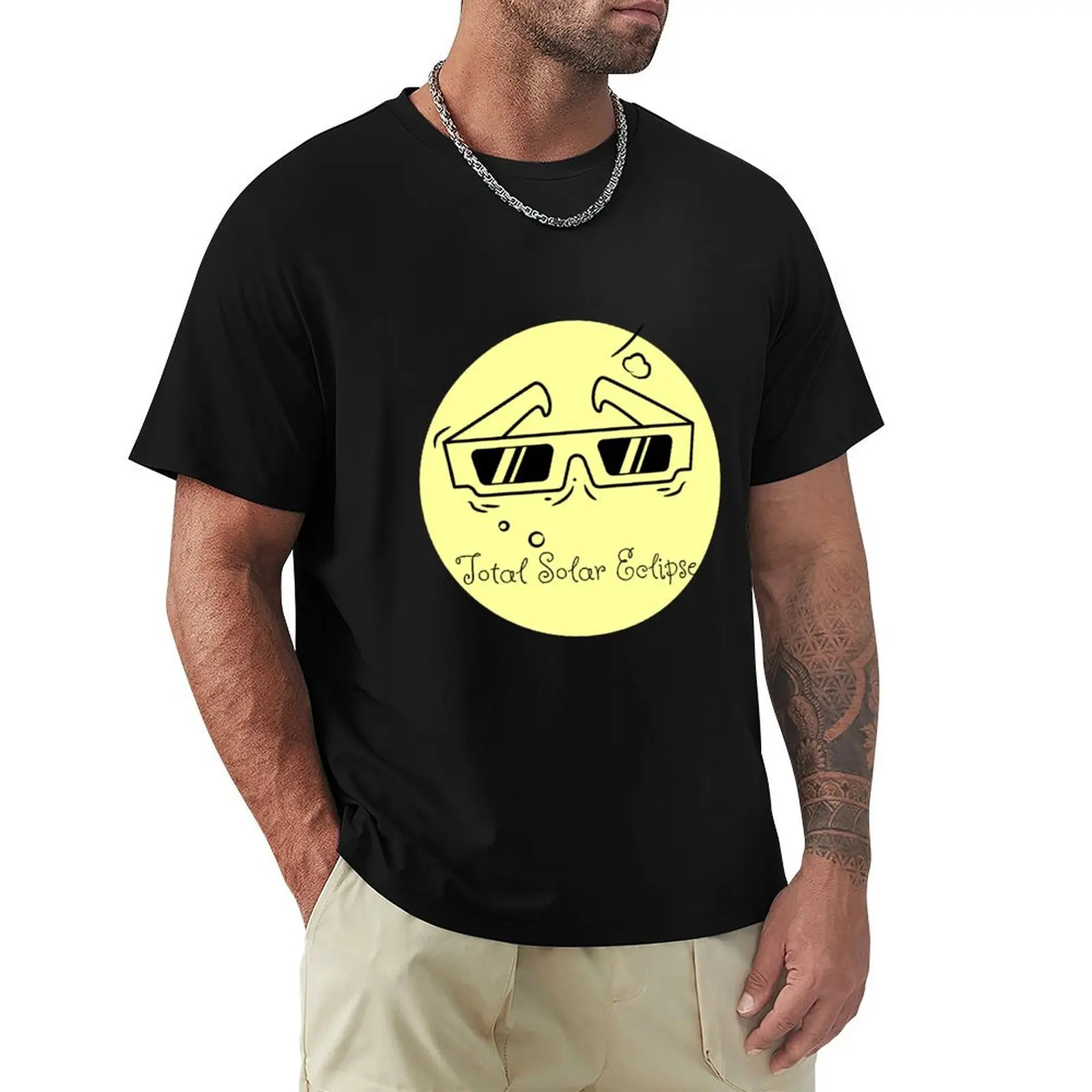 Totality Eclipse Funny Glasses 2024 T-Shirt Basic All Season Solid T-Shirt