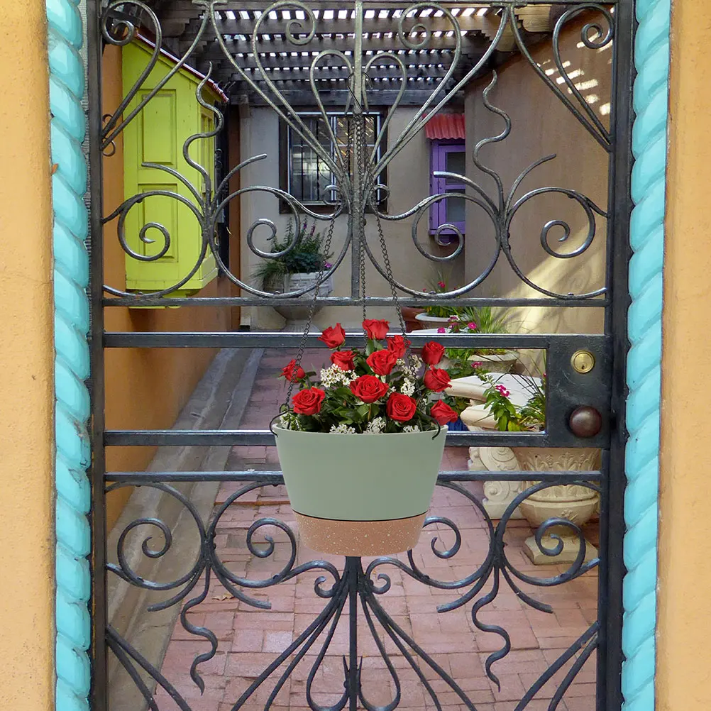 

1Pcs Stylish Greenery Planter 10 Inch Hanging Flower Pot Garden Hanging Basket Indoor Planter