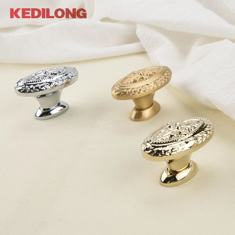 

KEDLO Solid Brass European Luxury Pull Gold Handle Kitchen Cabinet Drawer Cabinet Door Hardware Knob