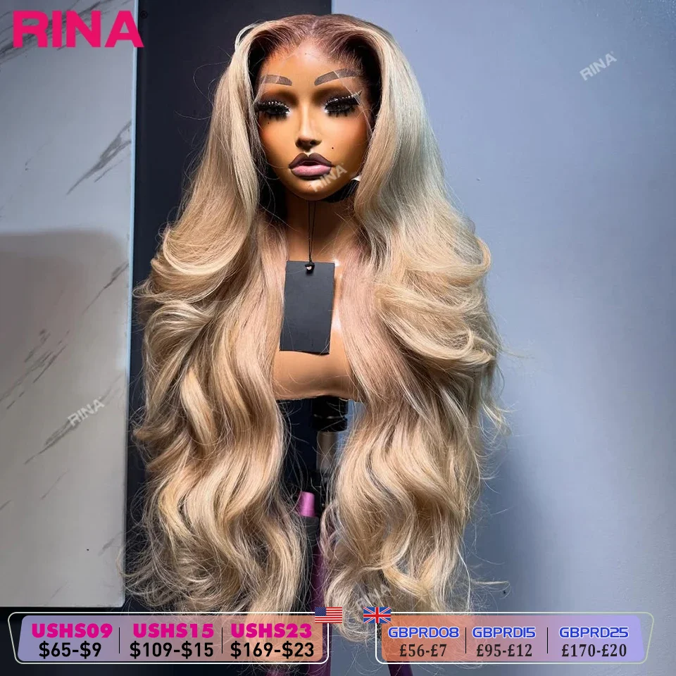 Dark Root Blonde 13x6 13x4 Hd Lace Frontal Wig Human Hair Ombre Colored Ombre Blonde Human Hair Wigs Body Wave For Women 5x5