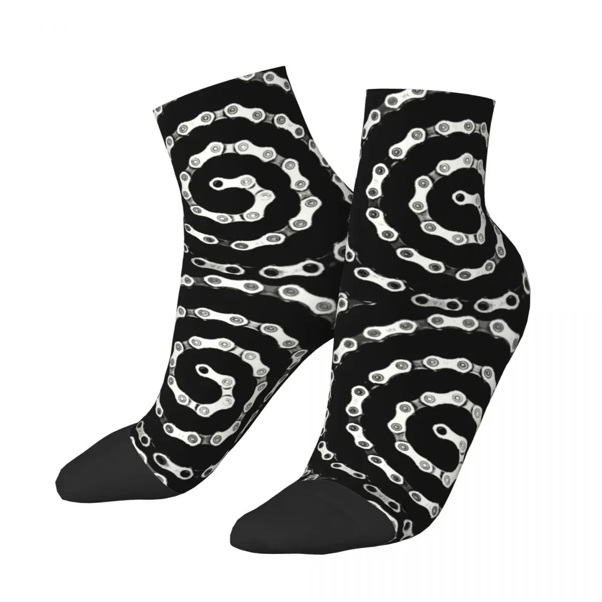 Kawaii Print Mountain  Bike Chain Spiral Socks for Women Men Stretch Summer Autumn Winter MTB Bicycle Crew Socks