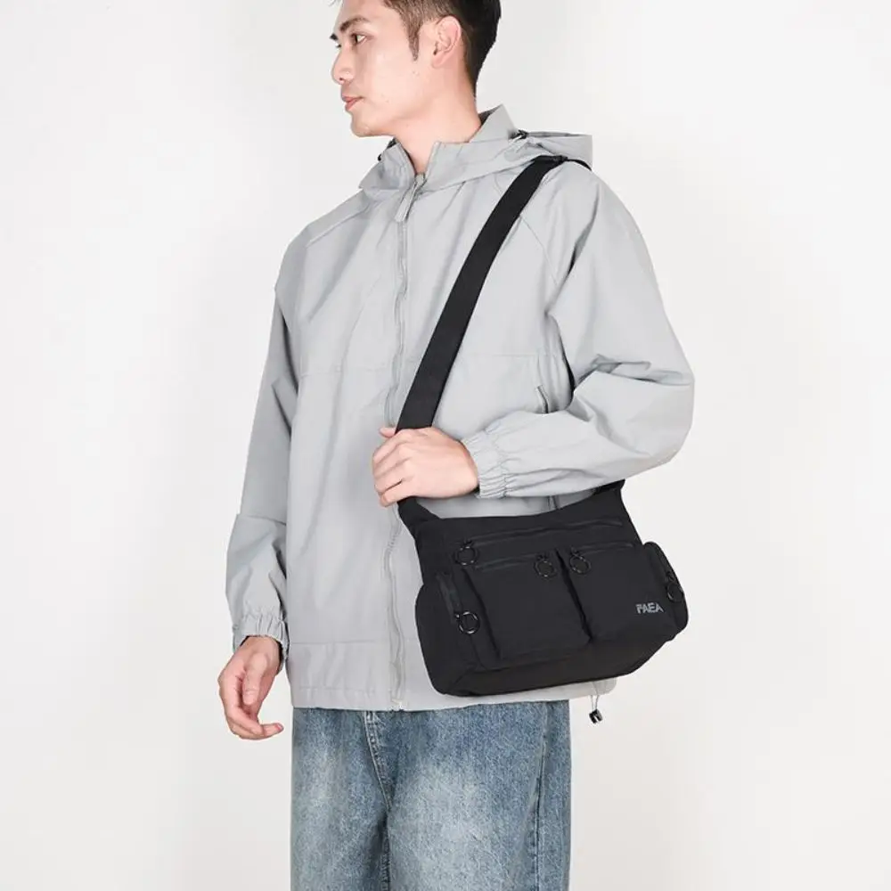 New Multi-pockets Men's Crossbody Bag Large Capacity Adjustable Shoulder Strap Single Shoulder Bag Waterproof Casual Bag Travel