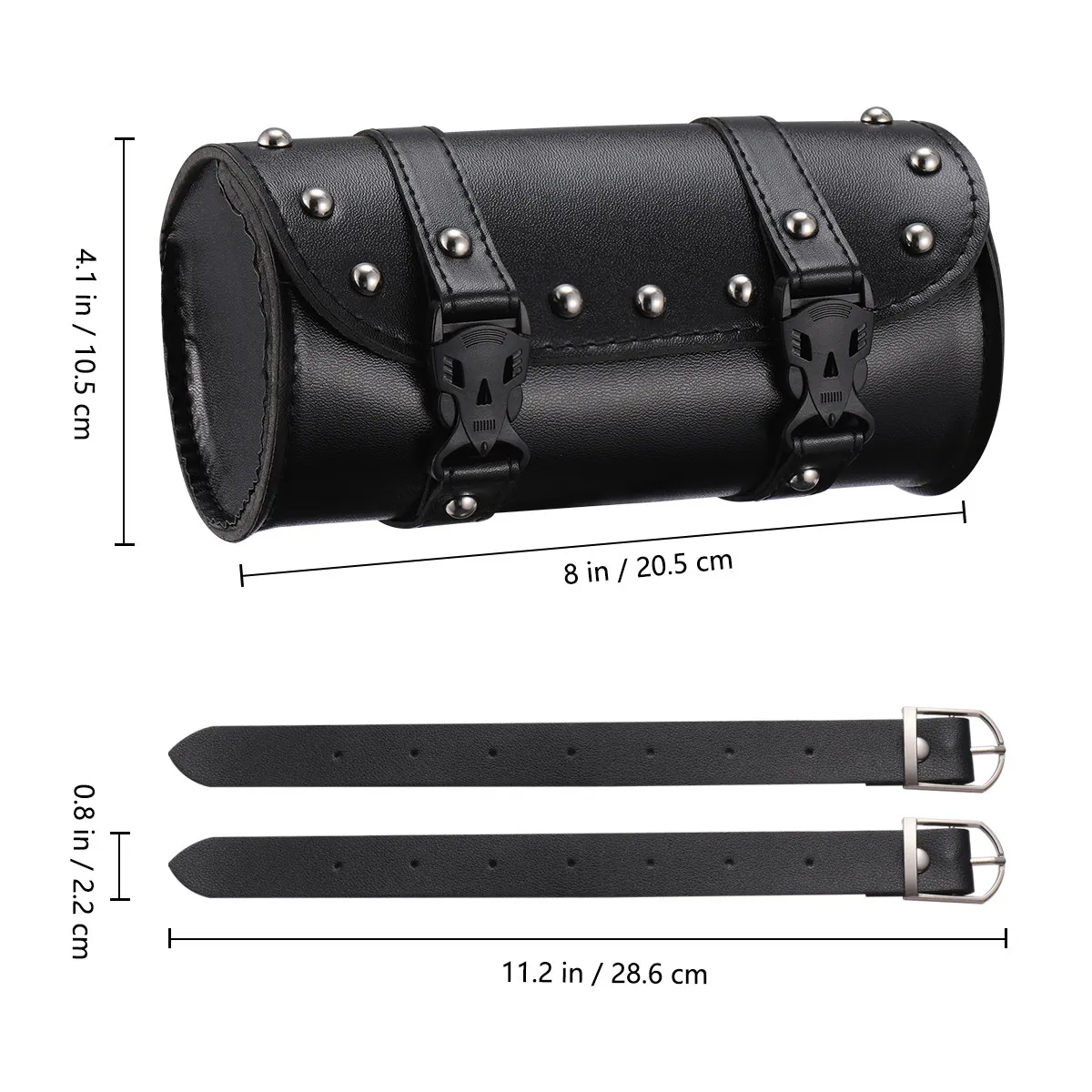 Motorcycle Saddlebag Universal Black Waterproof Synthetic Heavy Duty Two Strap Tool Bag Luggage for Motorcycle Riders