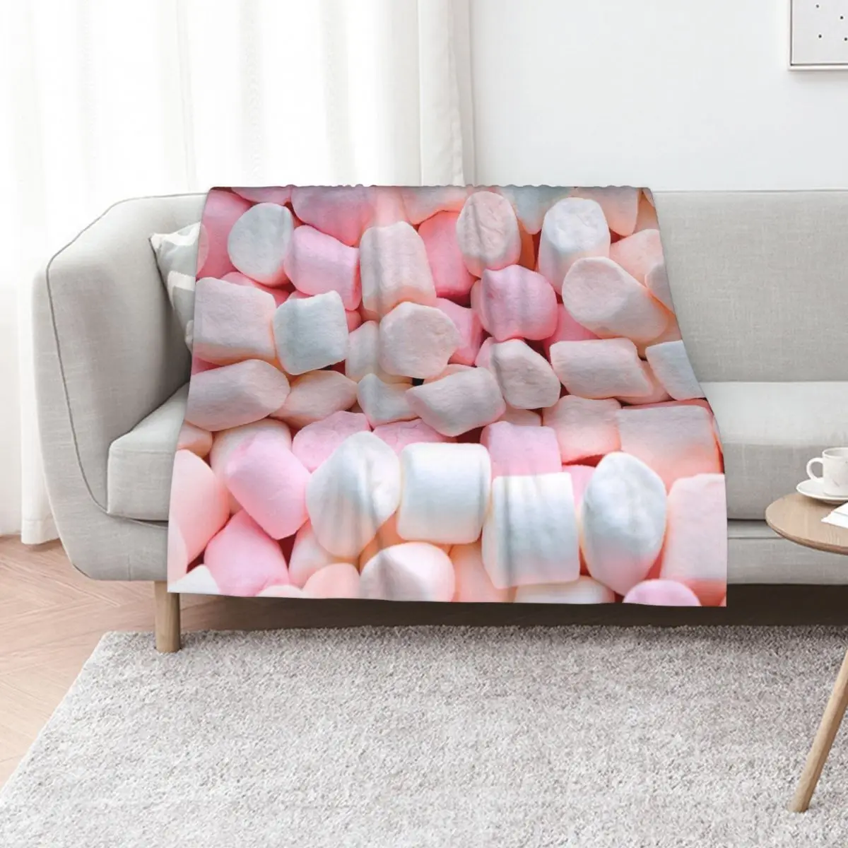 Cute and Marshmallows Throw Blanket Thermal Blankets For Baby Warm Hairy decorative Soft Plaid Blankets