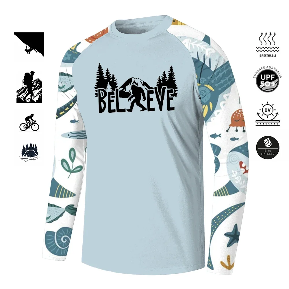 

BIGFOOT Camping Shirt Summer Sun Sun Protection Mosquito Breathable Outdoor Cycling Fishing Hiking Casual Long Sleeve Men's Top