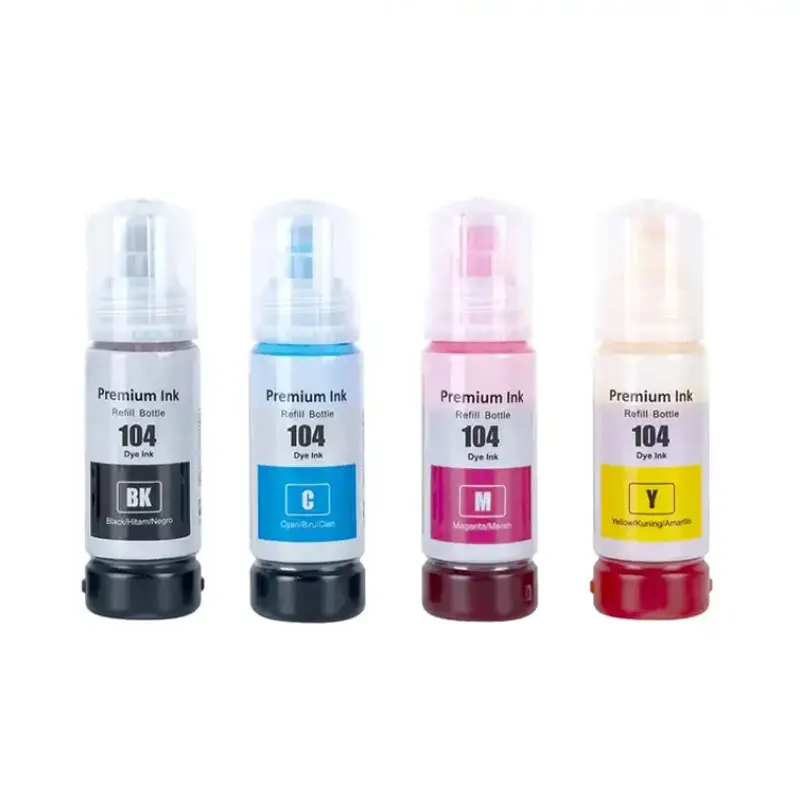 4*70ML 104 Premium Refill Ink for Epson 104 Ecotank ET-2820 ET-2821 ET-2825 ET-2826 ET-4700 ET-4800 Printer