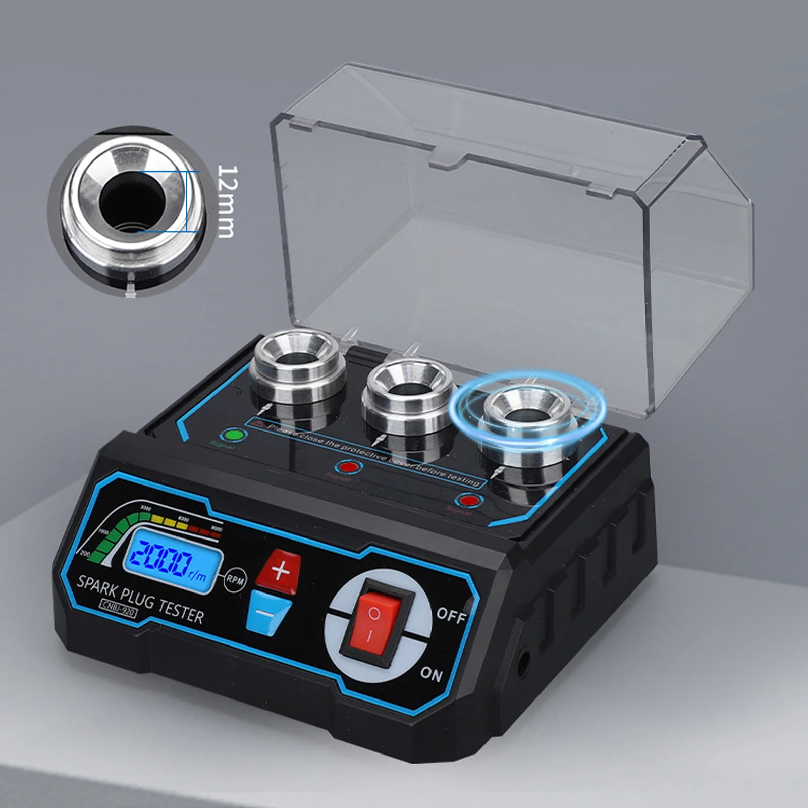 920 LCD Adjustable Flame Ignition Tester 3 Hole High Voltage Simulation Tool For 12V Car Engine Spark Detection Device