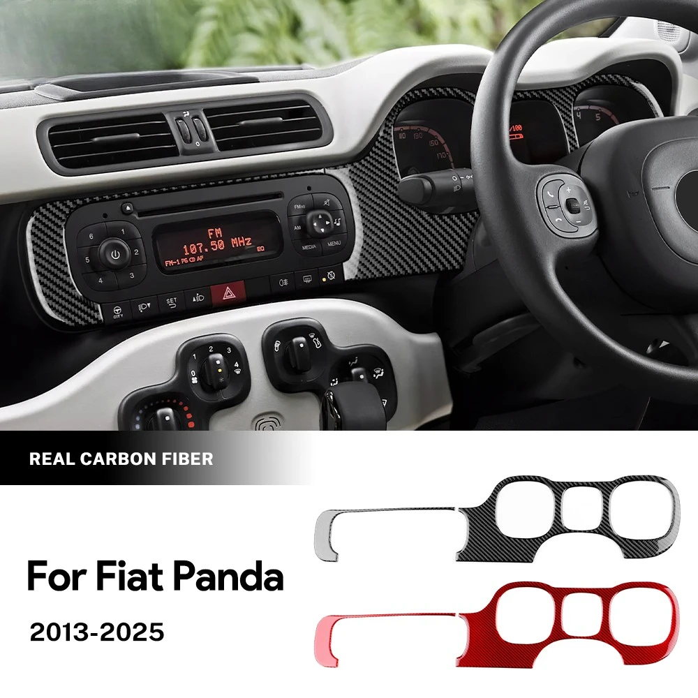 Carbon Fiber Dashboard Speedometer Trim Cover Decorative Sticker for Fiat Panda 2013-2025 Interior Accessories Car Styling