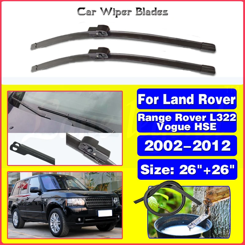 

Wiper Front Wiper Blades For Land Rover Range Rover L322 Vogue HSE 2002 - 2012 Windshield Windscreen Window Brush 26"26"