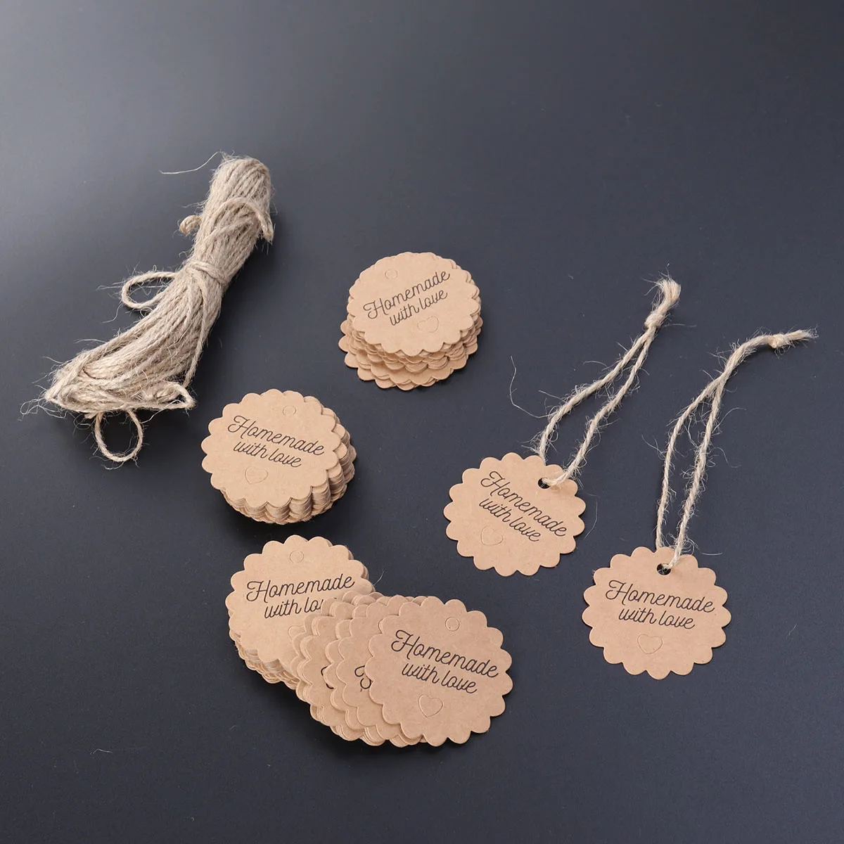 

100pcs Kraft Paper With Strings Gift Favors Baking Food Packaging Labels Wedding Favor Tags Scrapbooking Kraft Tags For Crafts