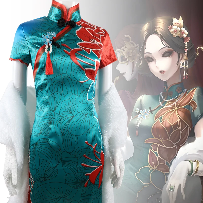 

Game Identity V The Geisha Michiko Cosplay Costume Hunter Lady Thirteen Dresses Chi pao Halloween Party Women Costumes