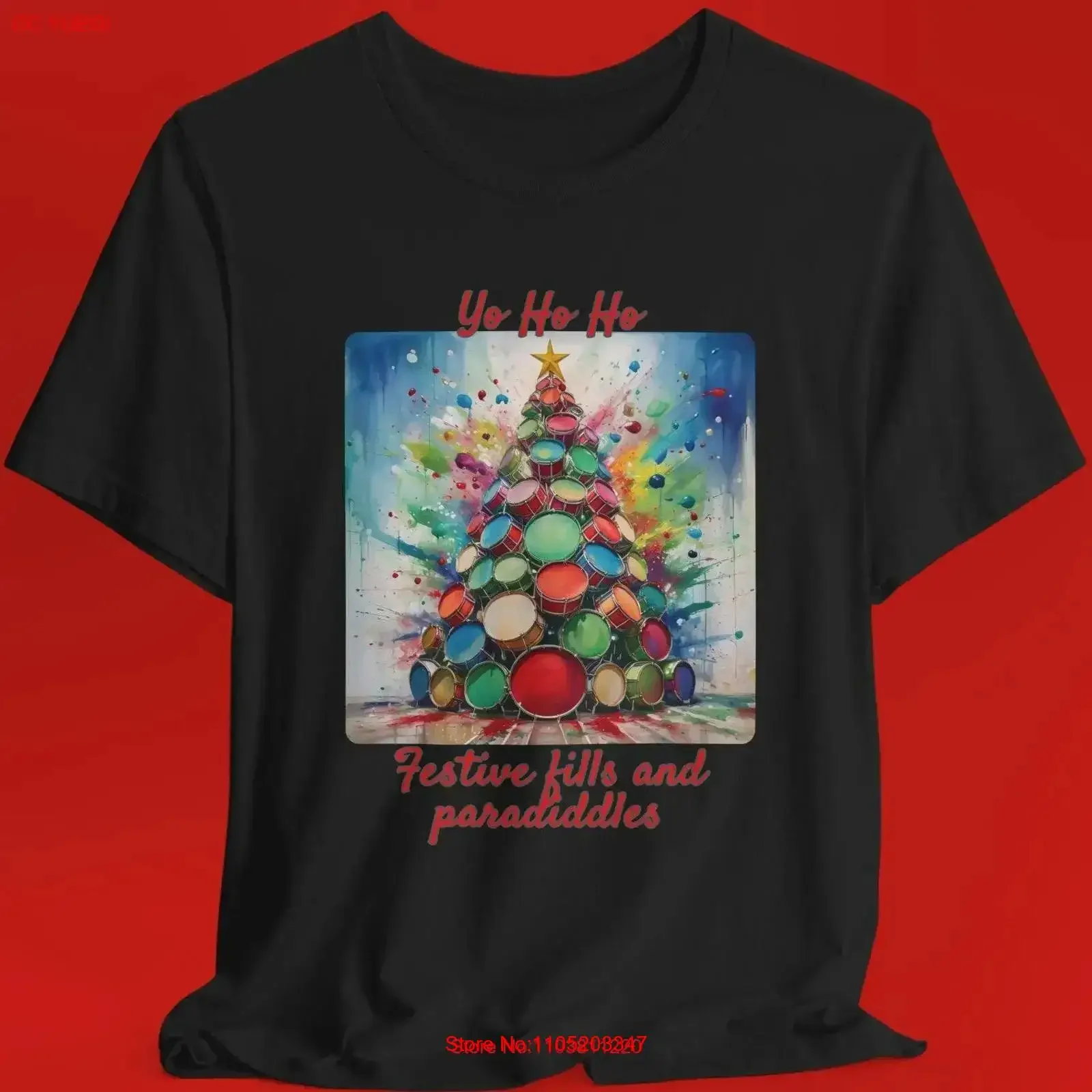 

Музыкальный любовник, Рождественская елка, барабанщик, футболка, праздничные заполнения и райды для праздников, барабанный вентилятор, винтажная стираная футболка