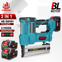 ONEVAN Brushless Electric 2 in 1 Nailer/Stapler Gun F15-50 K410-438 Cordless Tools With 4 Mode Nail For Makita 18V Battery Pin
