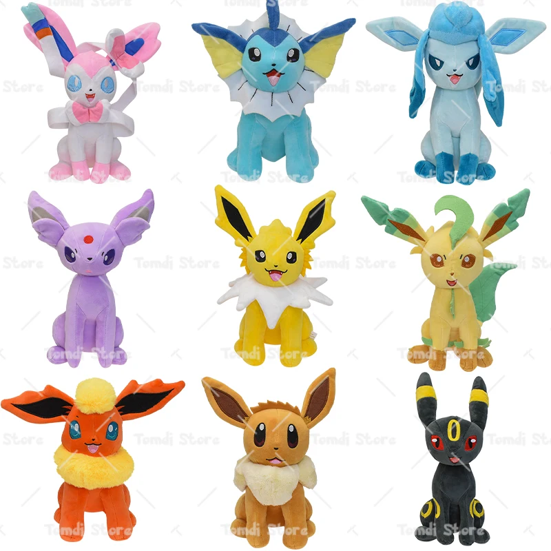 Pokemon Eevee Plush Toys Jolteon Vaporeon Flareon Sylveon Eevee Leafeon Glaceon Espeon Umbreon Anime Soft Stuffed Toy