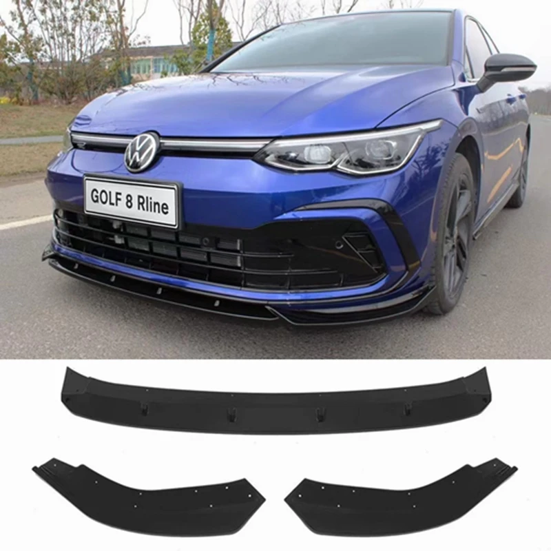 for Volkswagen Golf 8 MK8 front lip front bumper appearance ABS plastic three-section front shovel front spoiler decoration